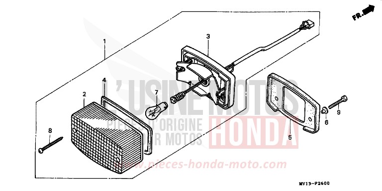 HECKLEUCHTE von Africa Twin 750 SHASTA WHITE (NH138H) von 1990